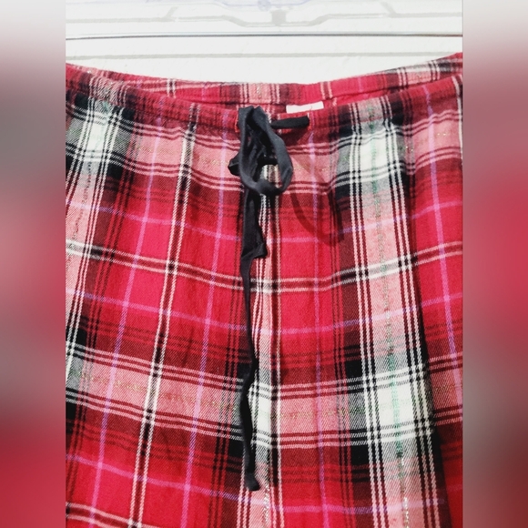 Victorias Secret Sleep Dreamer Shimmer Flannel long sleeve plaid Pajamas size XL - Picture 10 of 11